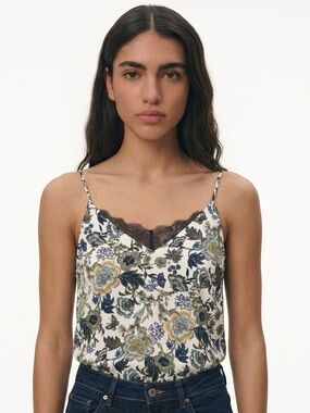 PROMOD | Floral Tank Top Attached Lace Bandeau 6